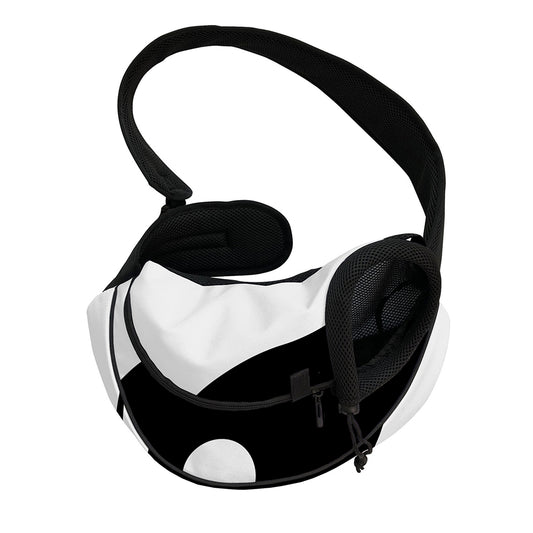 Black And White Yin Yang Symbol Print Pet Sling Carrier