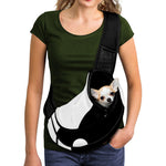 Black And White Yin Yang Symbol Print Pet Sling Carrier