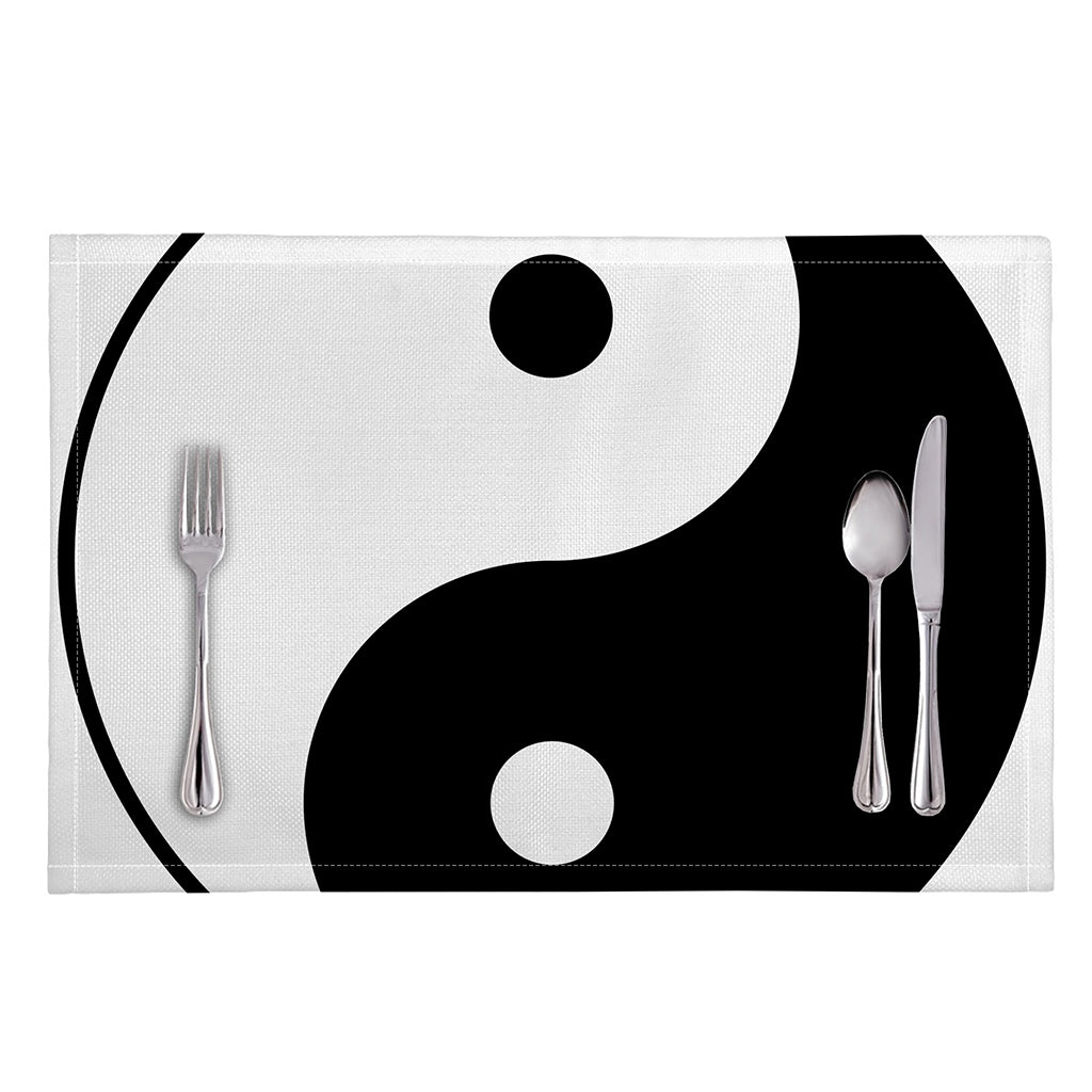 Black And White Yin Yang Symbol Print Placemat