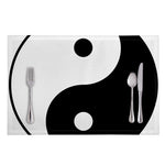 Black And White Yin Yang Symbol Print Placemat