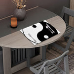Black And White Yin Yang Symbol Print Placemat