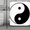 Black And White Yin Yang Symbol Print Polyester Shower Curtain