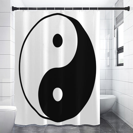 Black And White Yin Yang Symbol Print Premium Shower Curtain