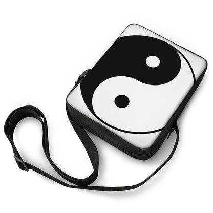 Black And White Yin Yang Symbol Print Rectangular Crossbody Bag