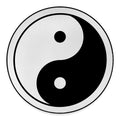 Black And White Yin Yang Symbol Print Round Floor Mat