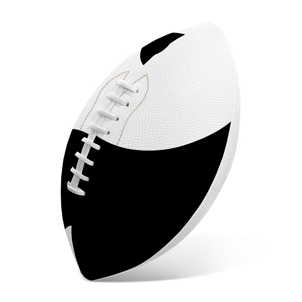Black And White Yin Yang Symbol Print Rugby Ball