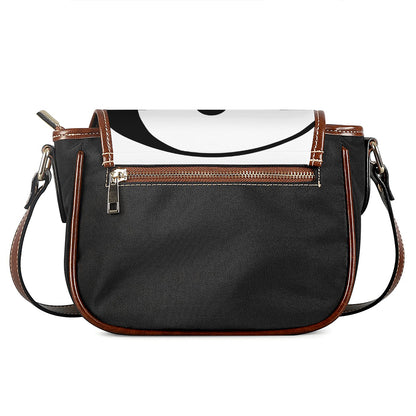 Black And White Yin Yang Symbol Print Saddle Bag