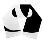 Black And White Yin Yang Symbol Print Scarf