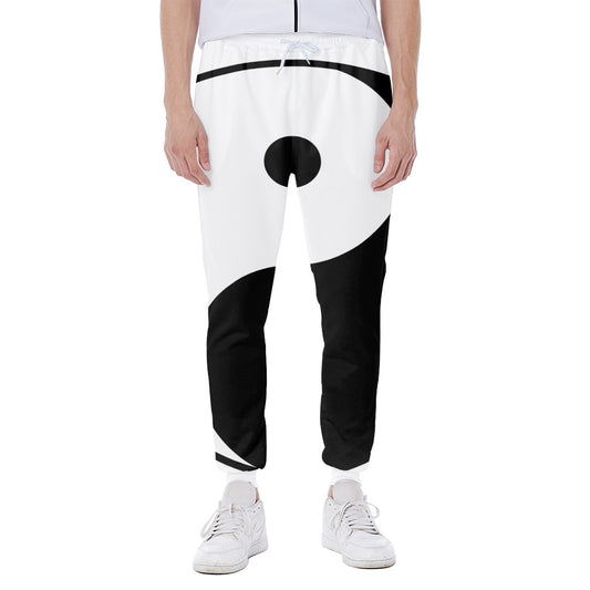 Black And White Yin Yang Symbol Print Scuba Joggers