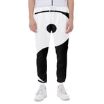 Black And White Yin Yang Symbol Print Scuba Joggers
