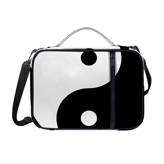 Black And White Yin Yang Symbol Print Shoulder Strap Bible Bag