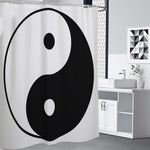Black And White Yin Yang Symbol Print Shower Curtain