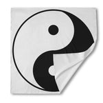 Black And White Yin Yang Symbol Print Silk Bandana