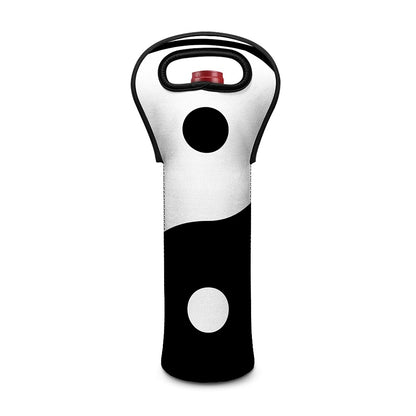 Black And White Yin Yang Symbol Print Single Neoprene Wine Tote