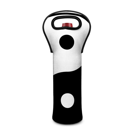 Black And White Yin Yang Symbol Print Single Neoprene Wine Tote