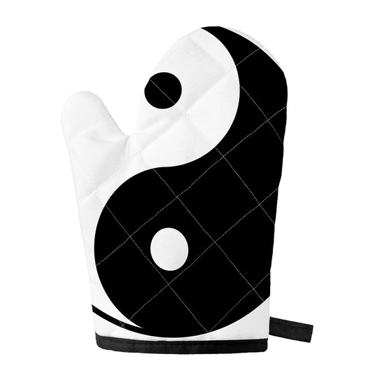Black And White Yin Yang Symbol Print Single Oven Mitt