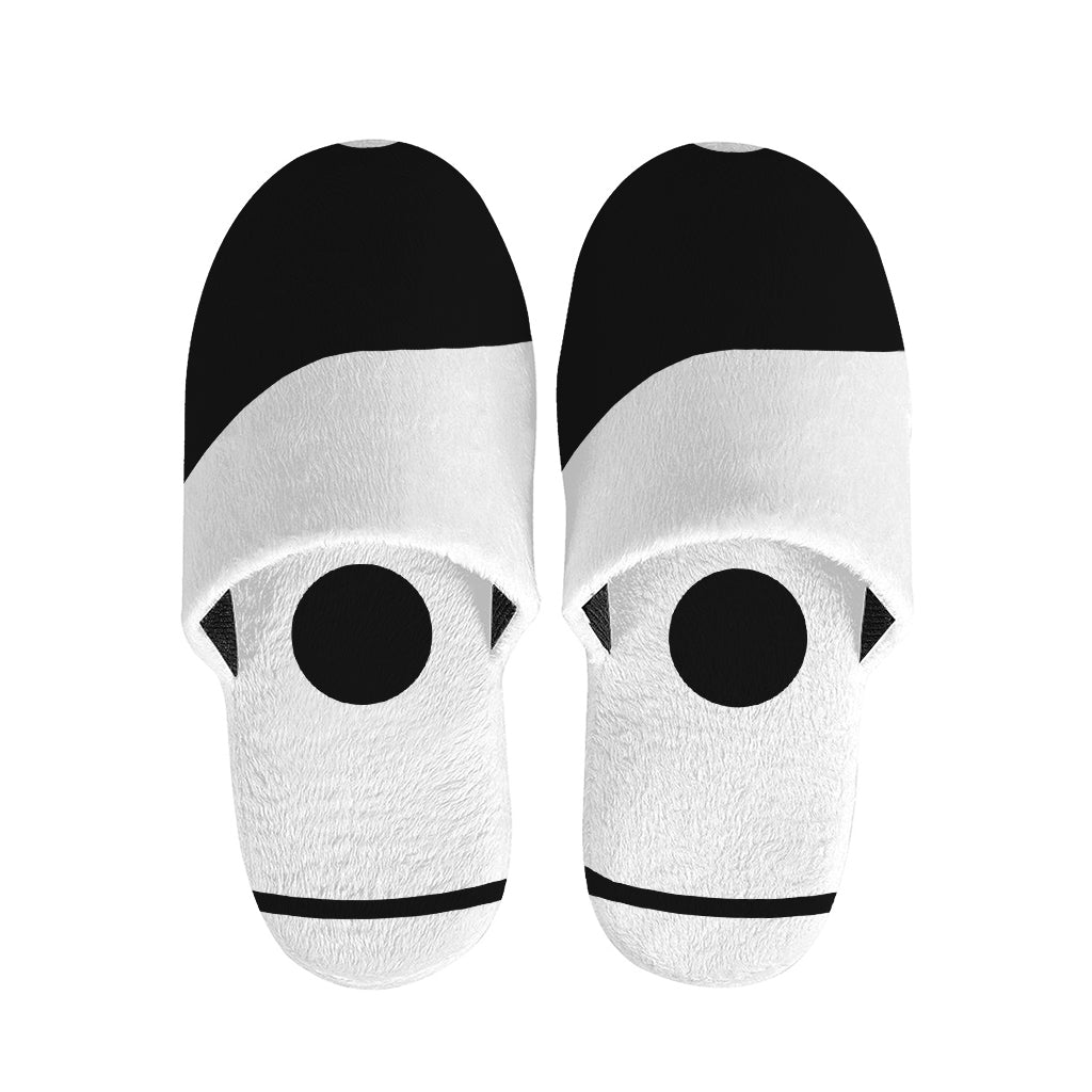 Black And White Yin Yang Symbol Print Slippers
