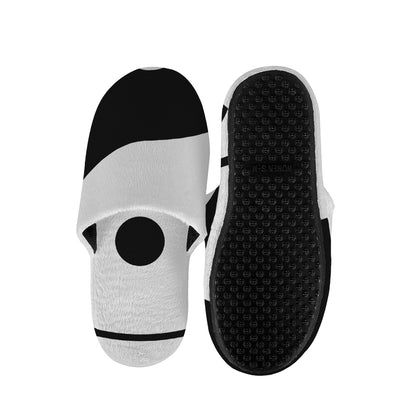 Black And White Yin Yang Symbol Print Slippers