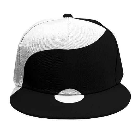 Black And White Yin Yang Symbol Print Snapback Cap