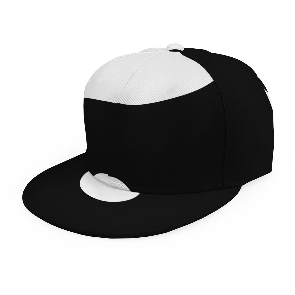 Black And White Yin Yang Symbol Print Snapback Cap