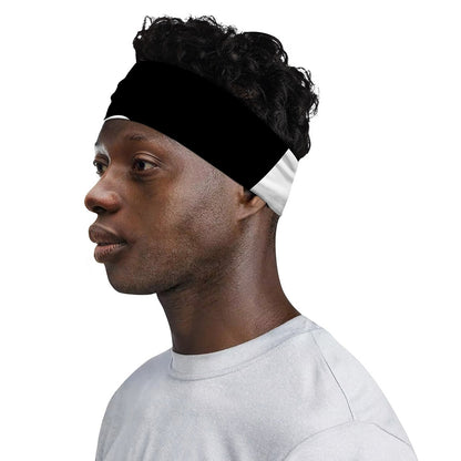Black And White Yin Yang Symbol Print Sports Headband