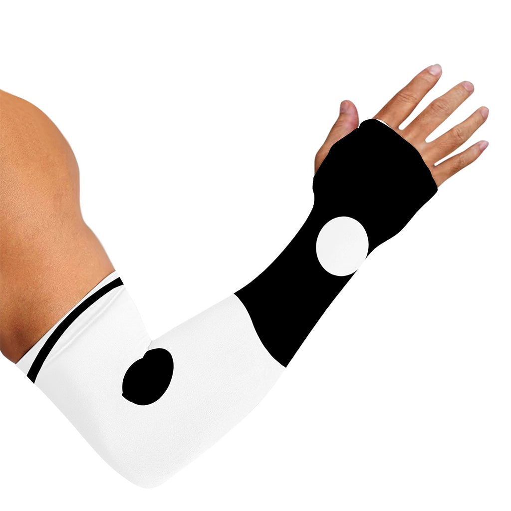 Black And White Yin Yang Symbol Print Sun Protection Arm Sleeves