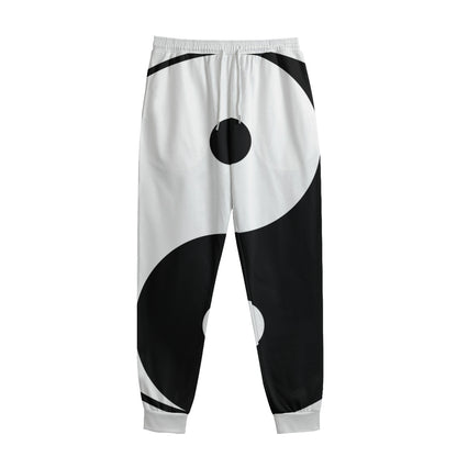 Black And White Yin Yang Symbol Print Sweatpants