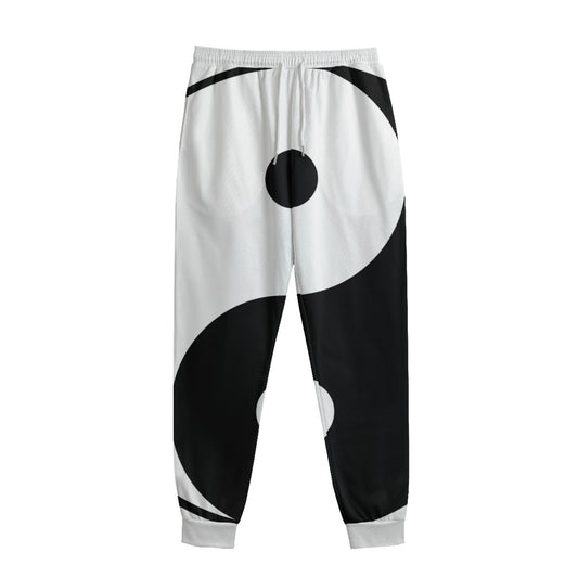 Black And White Yin Yang Symbol Print Sweatpants