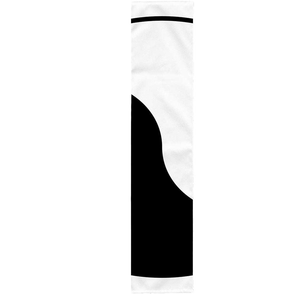 Black And White Yin Yang Symbol Print Table Runner
