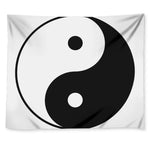 Black And White Yin Yang Symbol Print Tapestry