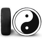 Black And White Yin Yang Symbol Print Tire Cover