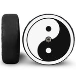 Black And White Yin Yang Symbol Print Tire Cover With Camera Hole
