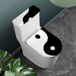 Black And White Yin Yang Symbol Print Toilet Lid And Tank Cover Set