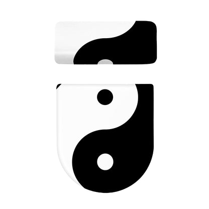 Black And White Yin Yang Symbol Print Toilet Lid And Tank Cover Set