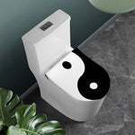 Black And White Yin Yang Symbol Print Toilet Lid Cover
