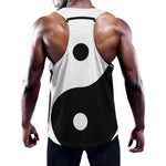 Black And White Yin Yang Symbol Print Training Tank Top