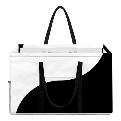 Black And White Yin Yang Symbol Print Utility Tote Bag