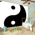 Black And White Yin Yang Symbol Print Wall Sticker