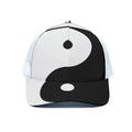 Black And White Yin Yang Symbol Print White Mesh Trucker Hat