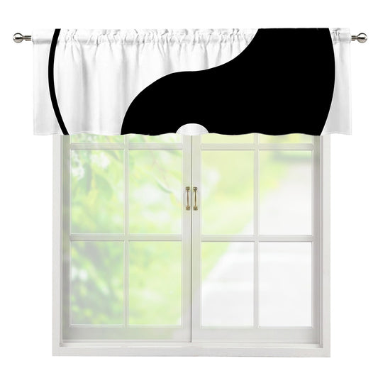 Black And White Yin Yang Symbol Print Window Valance