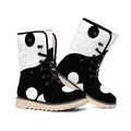Black And White Yin Yang Symbol Print Winter Boots