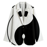 Black And White Yin Yang Symbol Print Women's Blazer