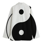 Black And White Yin Yang Symbol Print Women's Blazer