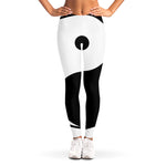 Black And White Yin Yang Symbol Print Women's Leggings