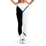 Black And White Yin Yang Symbol Print Women's Leggings
