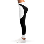 Black And White Yin Yang Symbol Print Women's Leggings