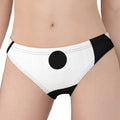 Black And White Yin Yang Symbol Print Women's Panties