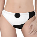 Black And White Yin Yang Symbol Print Women's Thong