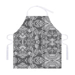 Black And White Zentangle Pattern Print Adjustable Apron