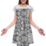 Black And White Zentangle Pattern Print Adjustable Apron